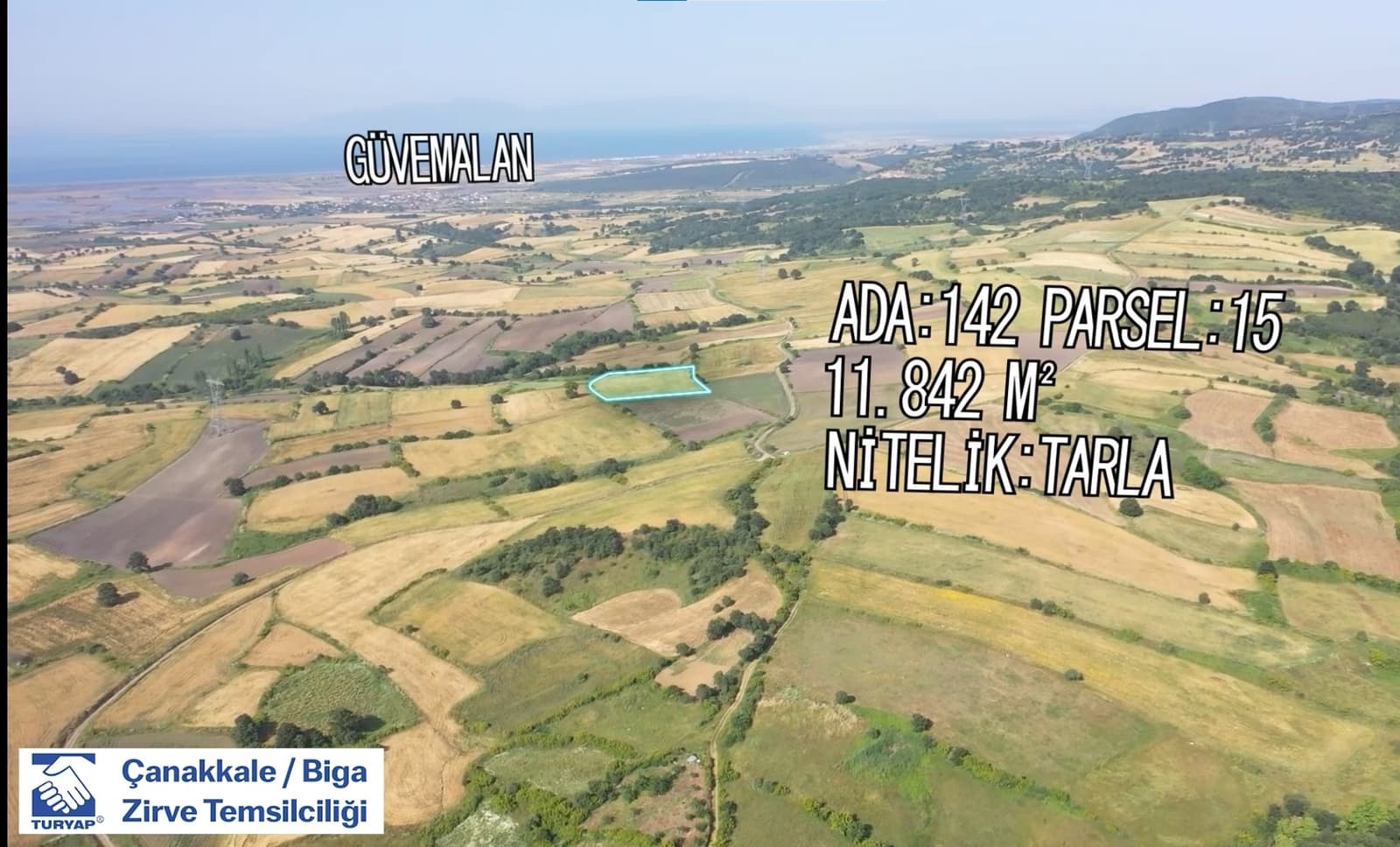 ÇANAKKALE BİGA KORUOBA KÖYÜ 11.842 M2 YATIRIMLIK TARLA